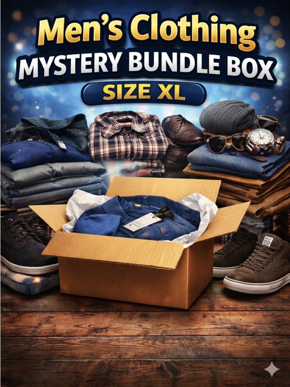Men’s Clothing Mystery Bundle Box | Size XL